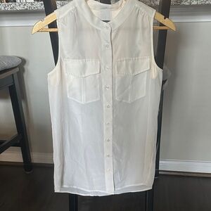 J. Crew White Sleeveless Blouse